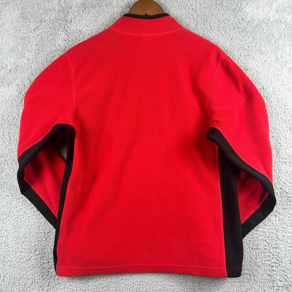 The North Face‎ Polartec Quarter Zip Mens Large Red Black Fleece Pullover Jacket